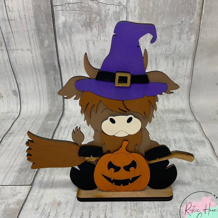 Halloween hooglandkoe knutselbord kit diy voor wholesale door Rustic Home Co LLC