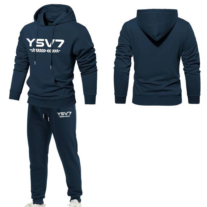 MENS BLACK WARM HOODED TRACKSUIT for wholesale by YSV7