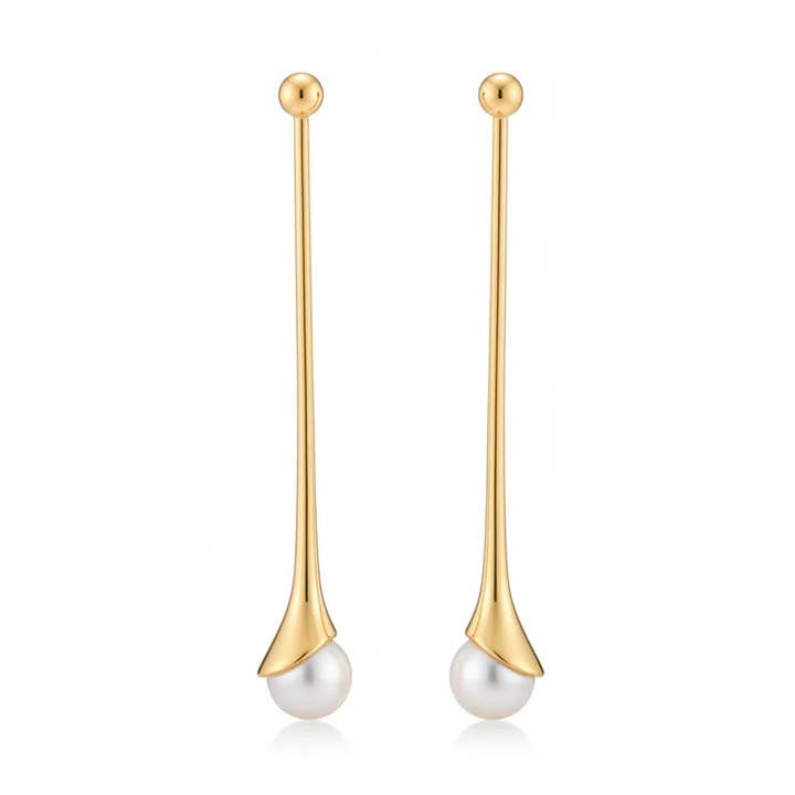 Brincos de Pérola Pendentes Destacáveis com Design de Gota de Água por atacado de Angel Barocco