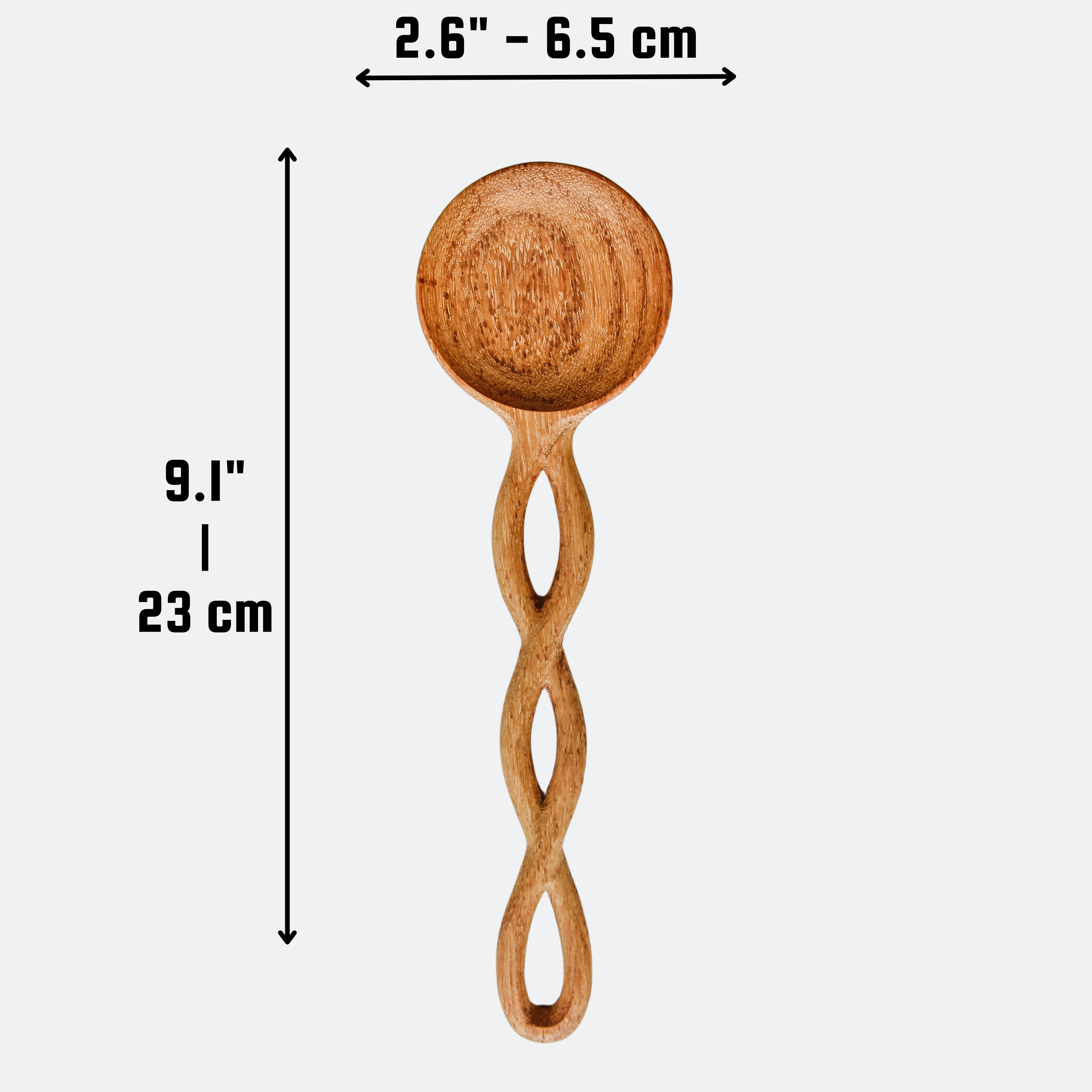 194 Craft House - Wholesale Serving Utensil - Twisted Handle Wooden Salad Servers - 9" - Spoon & Fork Set1