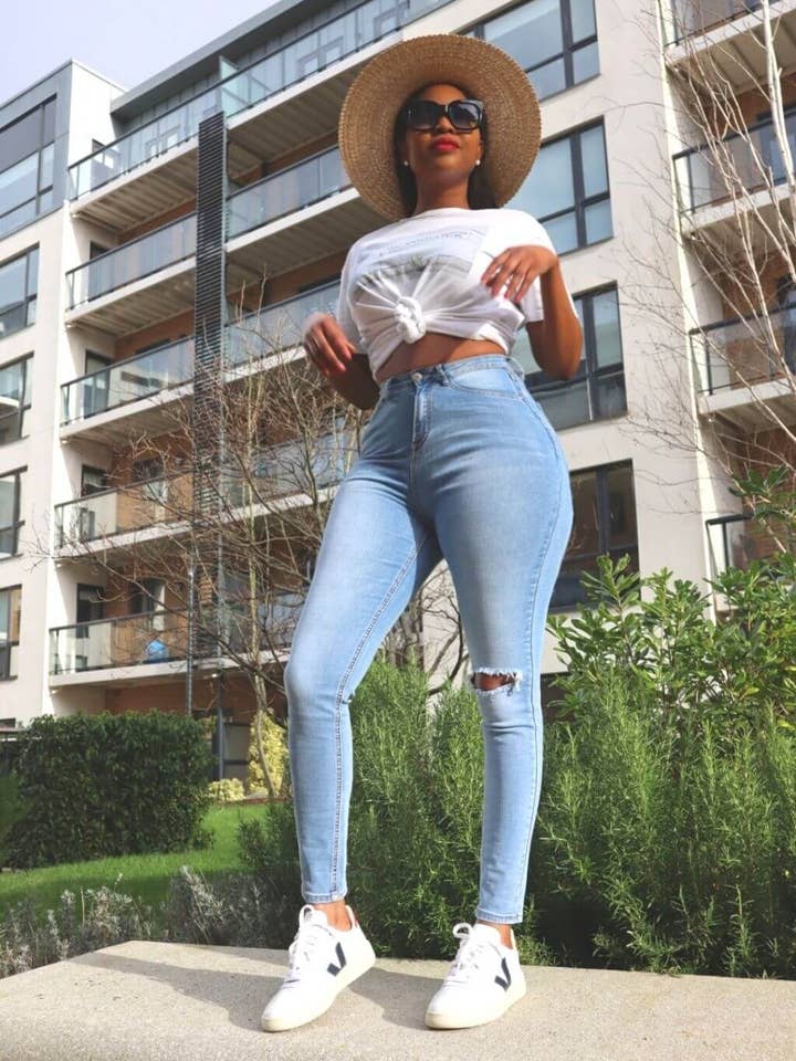 High Waist Shape Skinny Jeans Distressed for wholesale by SETSOFRAN London