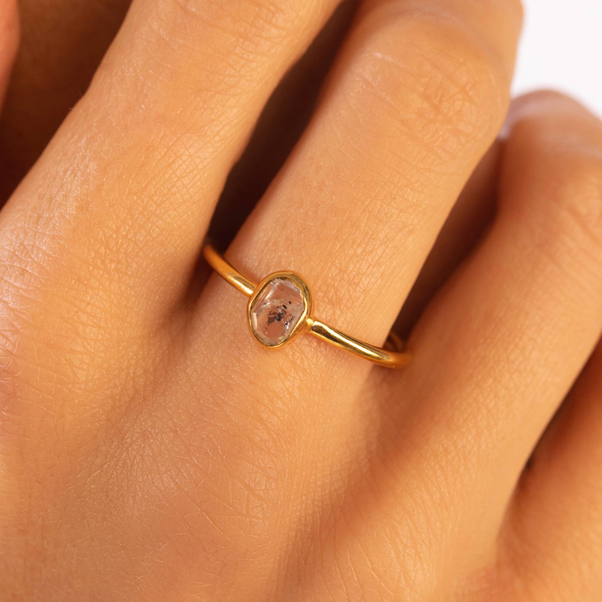 Made Designs - Wholesale Single Stone/Solitaire Ring - Silver Herkimer Ring2