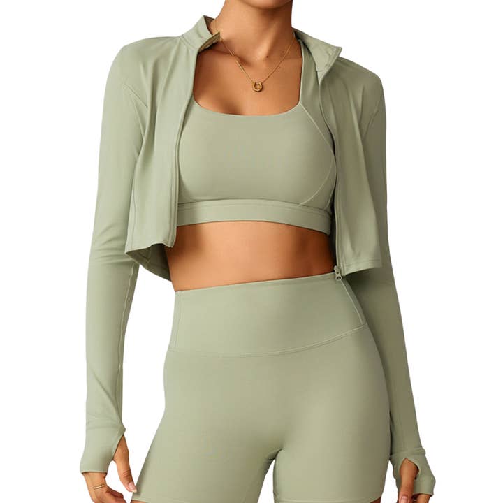 Two-piece sports outfit consisting of a bra and a jacket for wholesale by Sodalemon