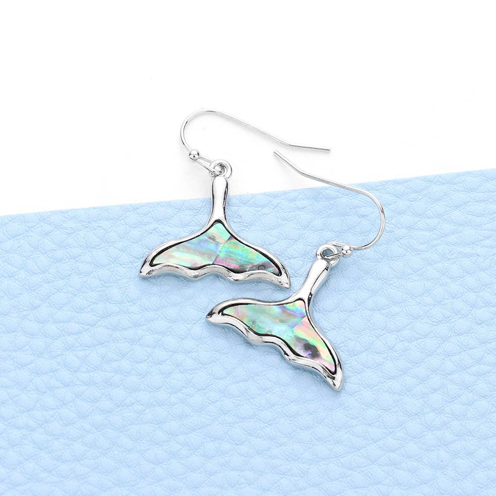 Sensibling Corp. - Wholesale Dangle Earrings - Abalone Whale Tail Dangle Earrings0