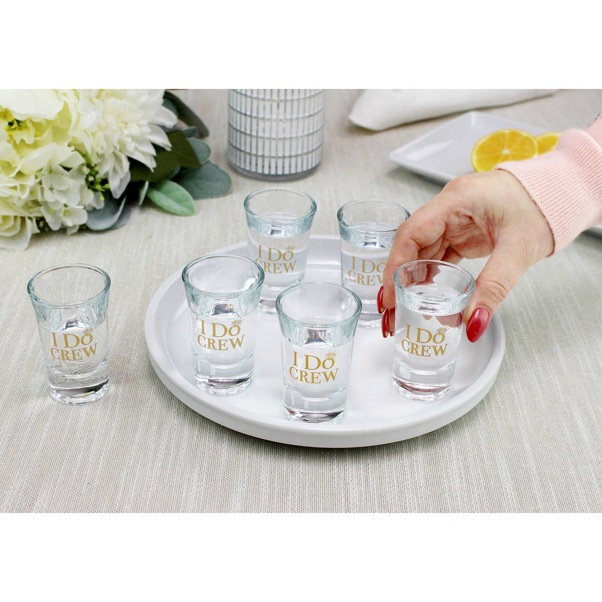 Lillian Rose – Großhandel Schnapsgläser – Set mit 6 Schnapsgläsern für Brautpartys „I Do2