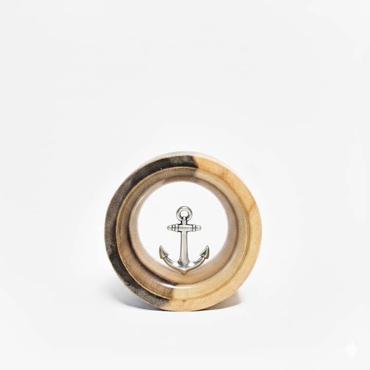 Beer Drinking Accessories - Wholesale Drink Huggers & Koozies - Beer Koozie - Hand Carved Wood - Anchor and Chain Engraving1