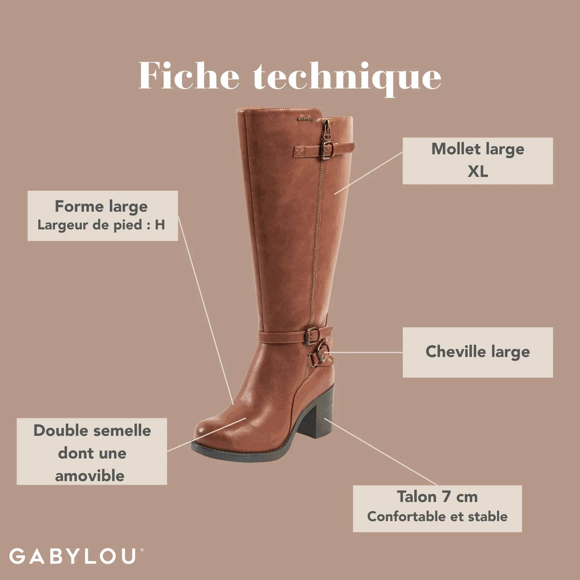 Gabylou - Wholesale Boots - Women's - VARIO XL/2XL boots for wide calves - Model Chrystel26