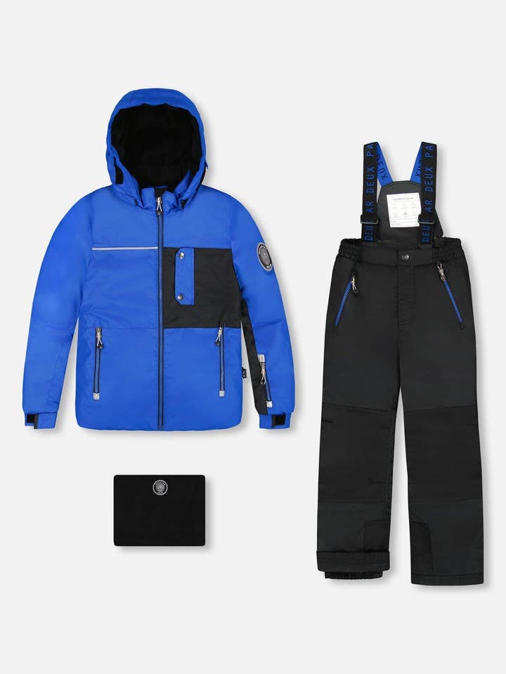 Fato de Neve de Duas Peças com Casaco Contrastante Preto por atacado de Deux par Deux