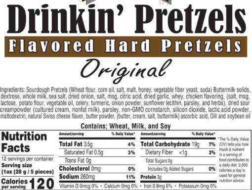 Sweet G's Bakery - Drinkin’ Pretzels™ - Vente Bretzels - Bretzels durs aromatisés originaux (piquants) (sacs de 30 à 12 oz)2