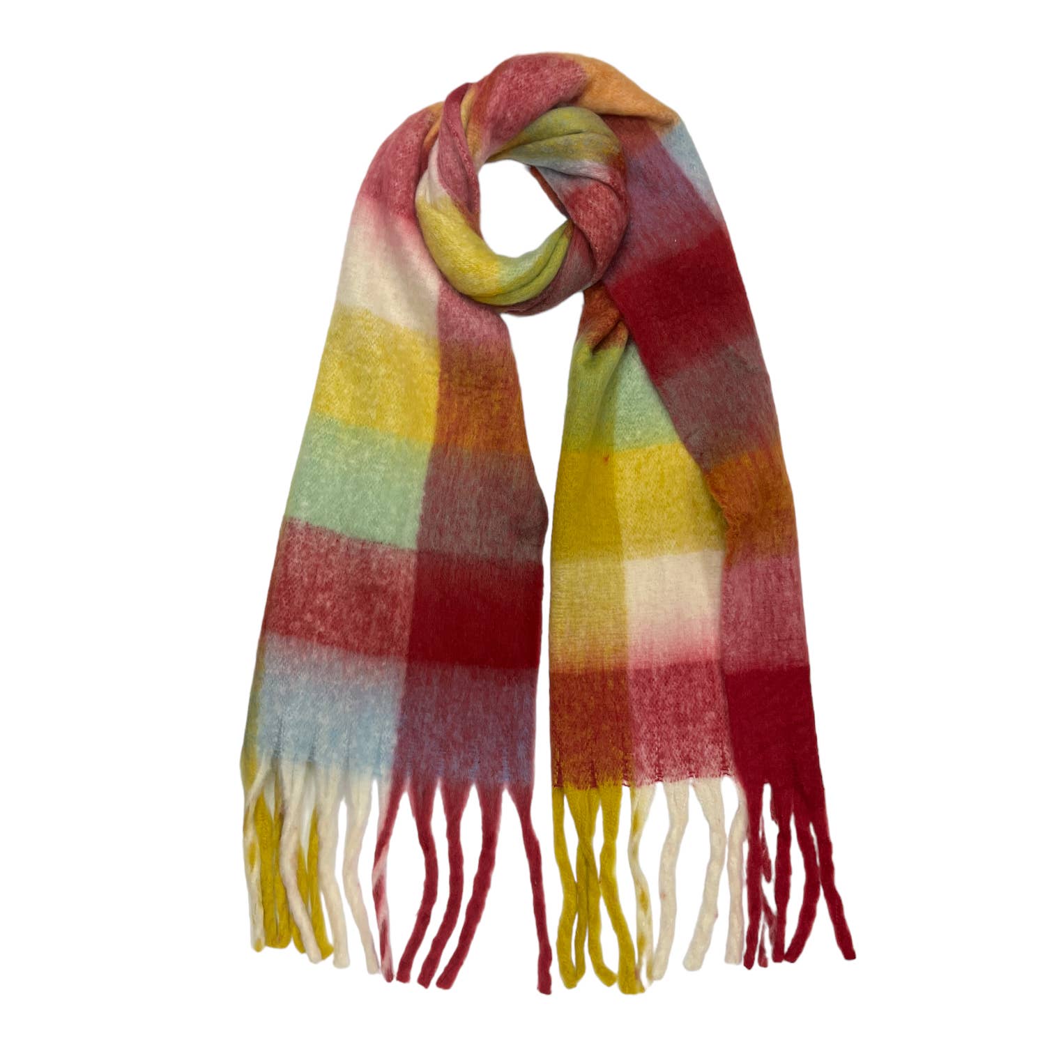 London Scarves - Vendita all'ingrosso Sciarpa - Donna - Sciarpa in morbido tessuto a quadri, 16 colori, rifinita con nappine17