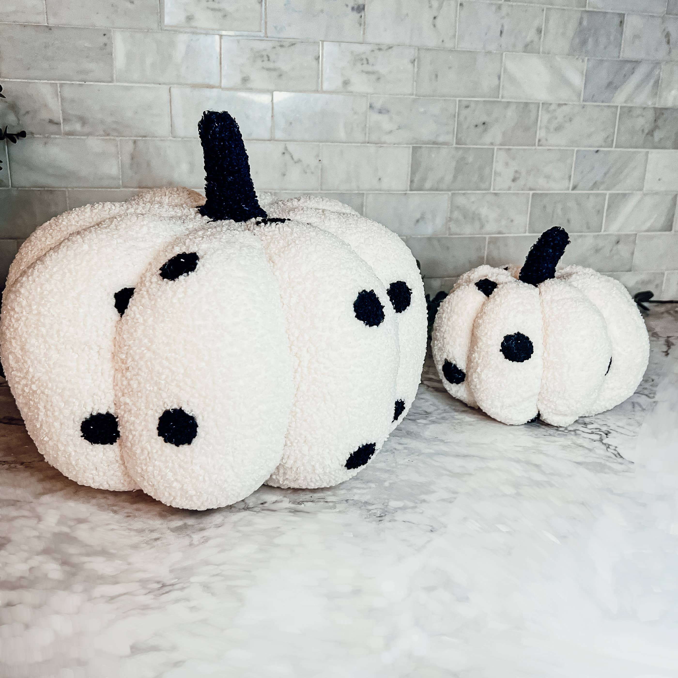 Gia Roma - Wholesale Decorative Tabletop Object - Neutral Fall + Halloween Home Decor, Cute Cotton Pumpkins BW42