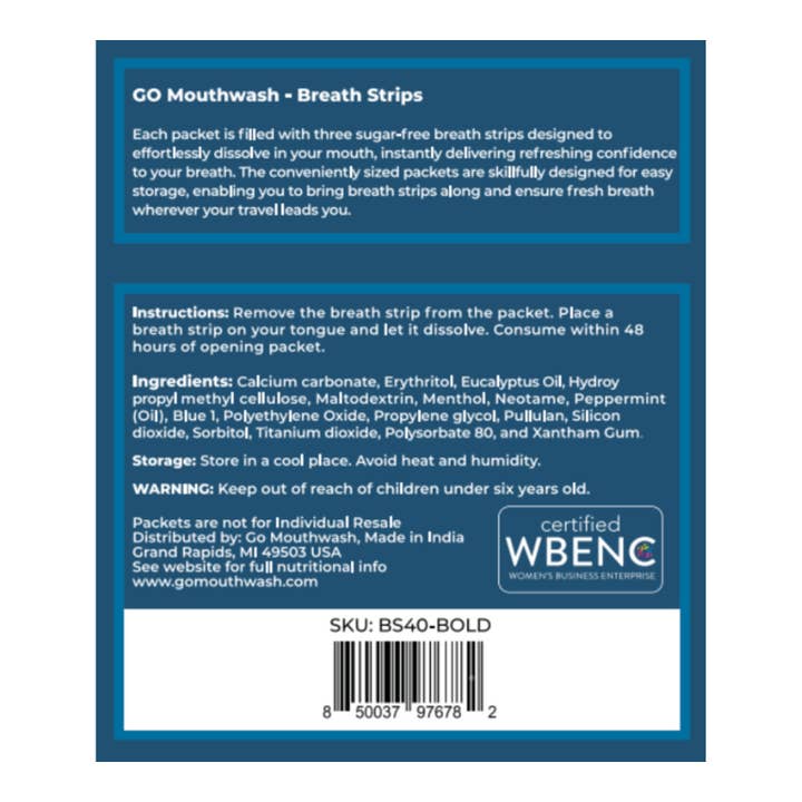 Go Mouthwash - Wholesale Mints - Go Mouthwash Breath Strips