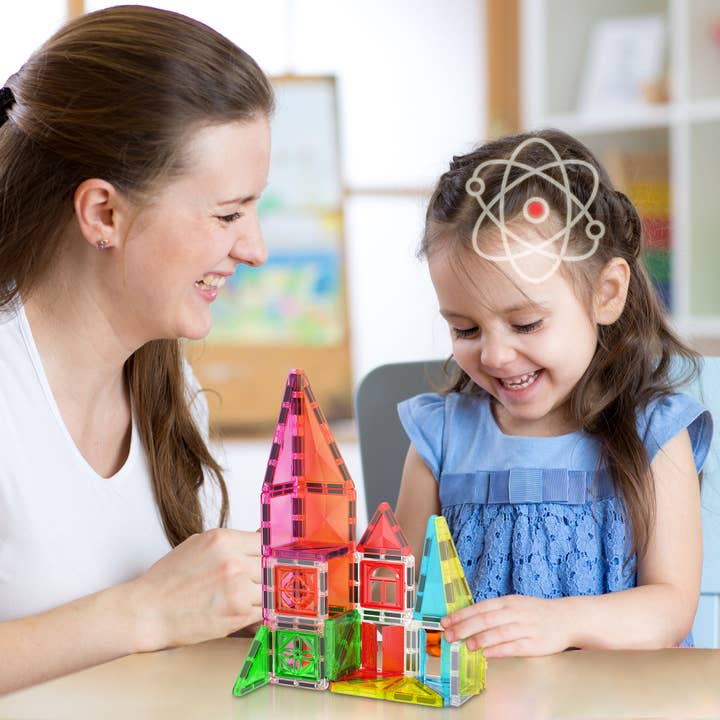 PicassoTiles - Wholesale Toy Set - Kids - PicassoTiles 48 Pieces Travel Size Magnetic Tiles Toy