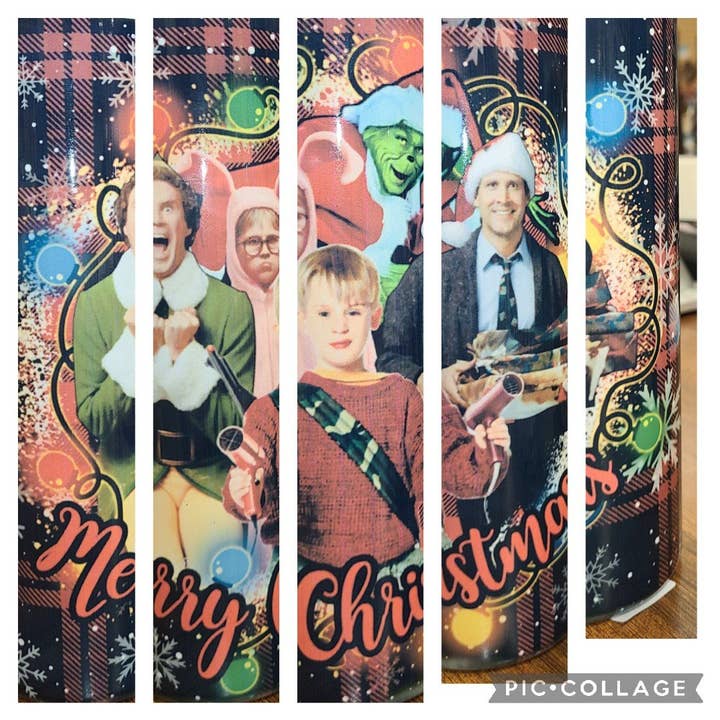 Christmas Friends 20oz Sublimation Skinny Tumbler for wholesale by Unique Custom Tumblers by Ashley