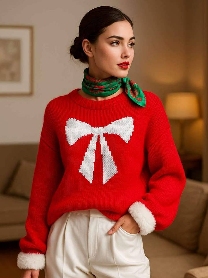 maglione natalizio alla moda con vestibilità comoda per la vendita all'ingrosso da parte di Fashion Combination