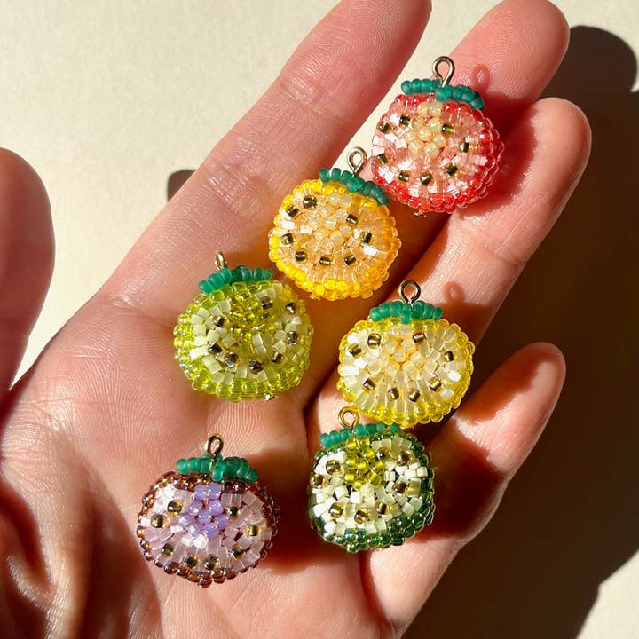BEADED HEIRLOOM TOMATO EARRINGS for wholesale by Dream Song