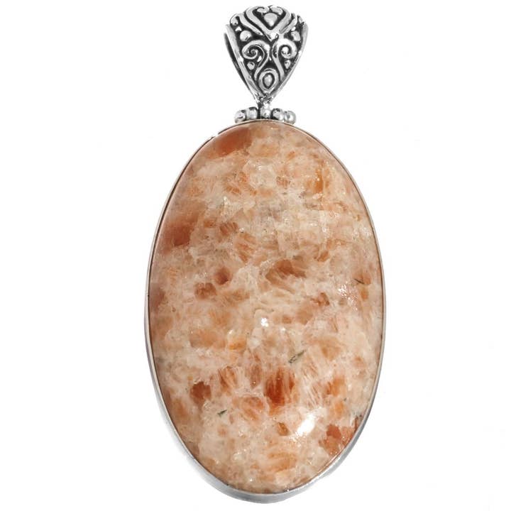 FifiRose - Wholesale Pendant/Charm Necklace - 925 sterling silver genuine orange calcite crystals sterling pendant, 2 1/8"2