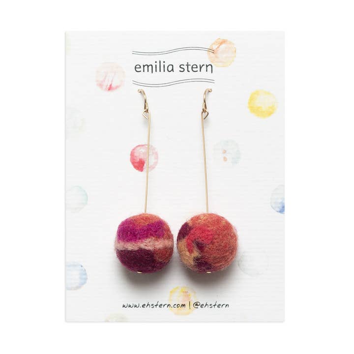 Pom Pom Ohrringe 14K Goldfüllung für den Großhandel von Emilia Stern