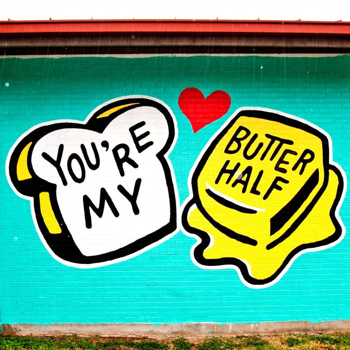 South Austin Gallery - Wholesale Coasters - You're My Butter Half Mural Coaster