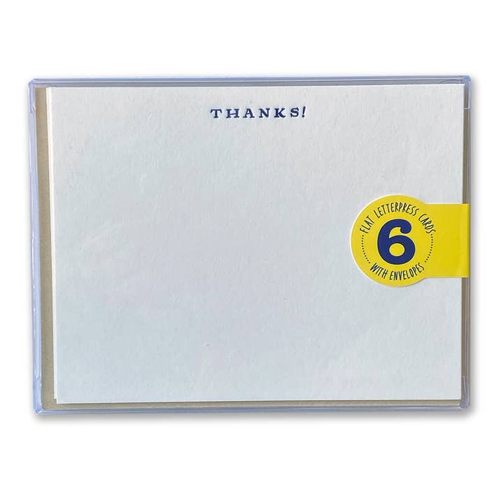 Ladyfingers Letterpress - Wholesale Stationery/Notecard Set - Thanks Boxed Set of 6 Letterpress Cards2