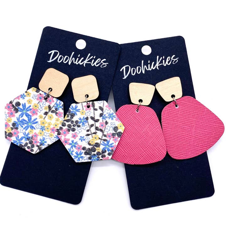 2" The Julianna Collection- Spring Leather Earrings for wholesale by Doohickies