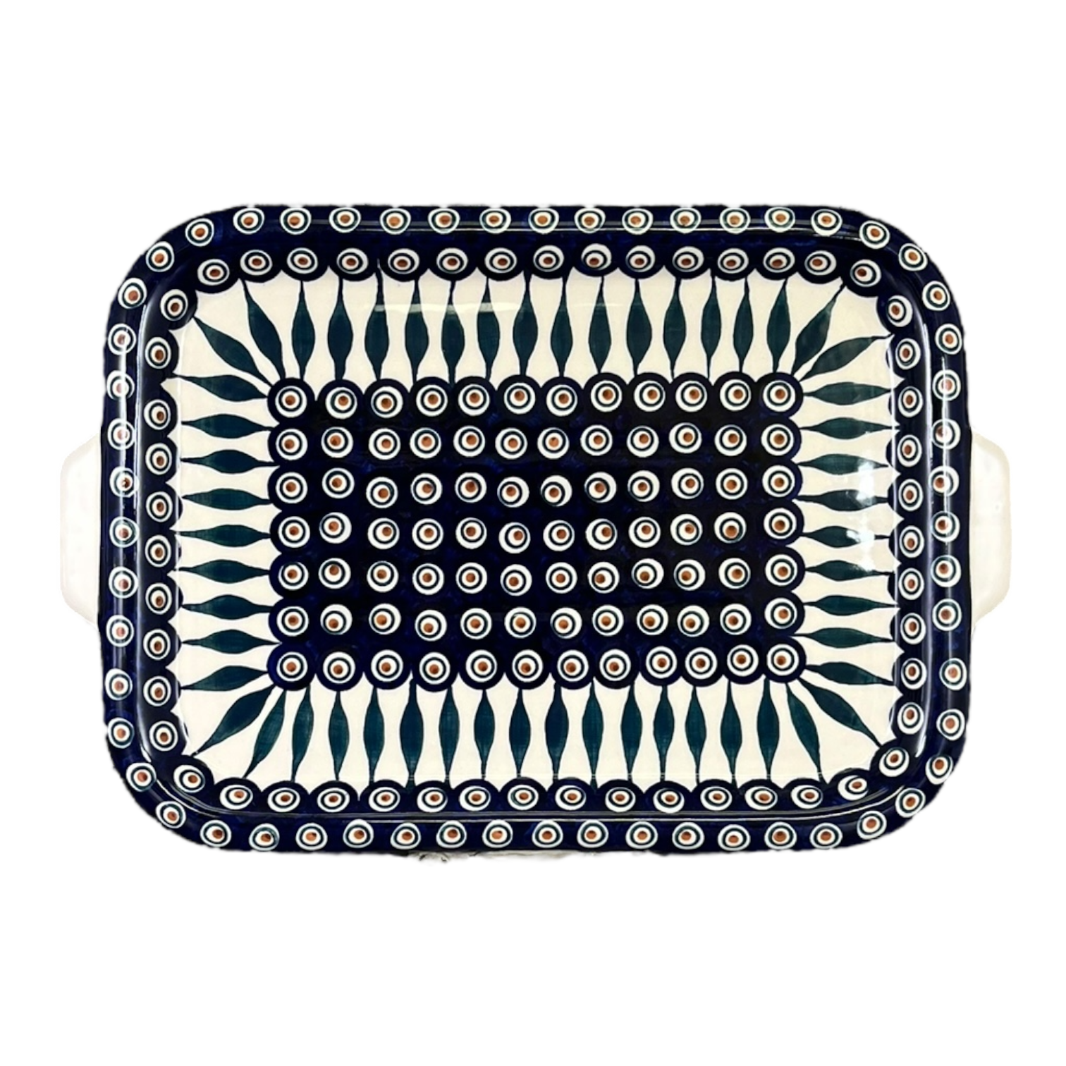 Polish Pottery Outlet - Wholesale Baking Sheet/Mat - Cookie Sheet, 11.5" x 16" in "Peacock" by Manufaktura | T139T-541