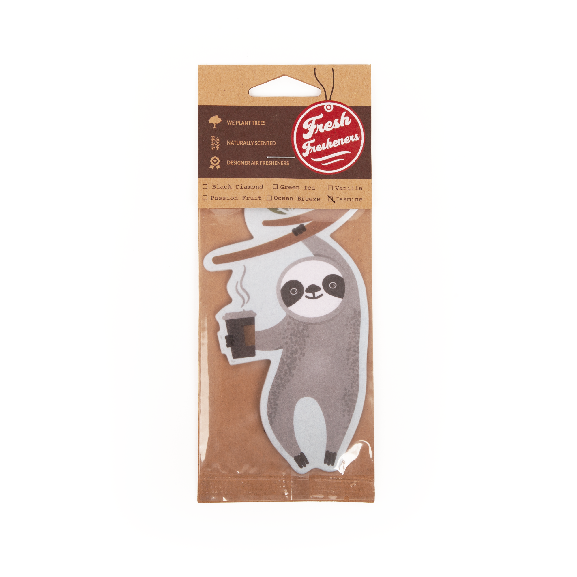 Fresh Fresheners – Großhandel Auto-Lufterfrischer – Unisex – Lufterfrischer Coffee Sloth, 12 Stück2