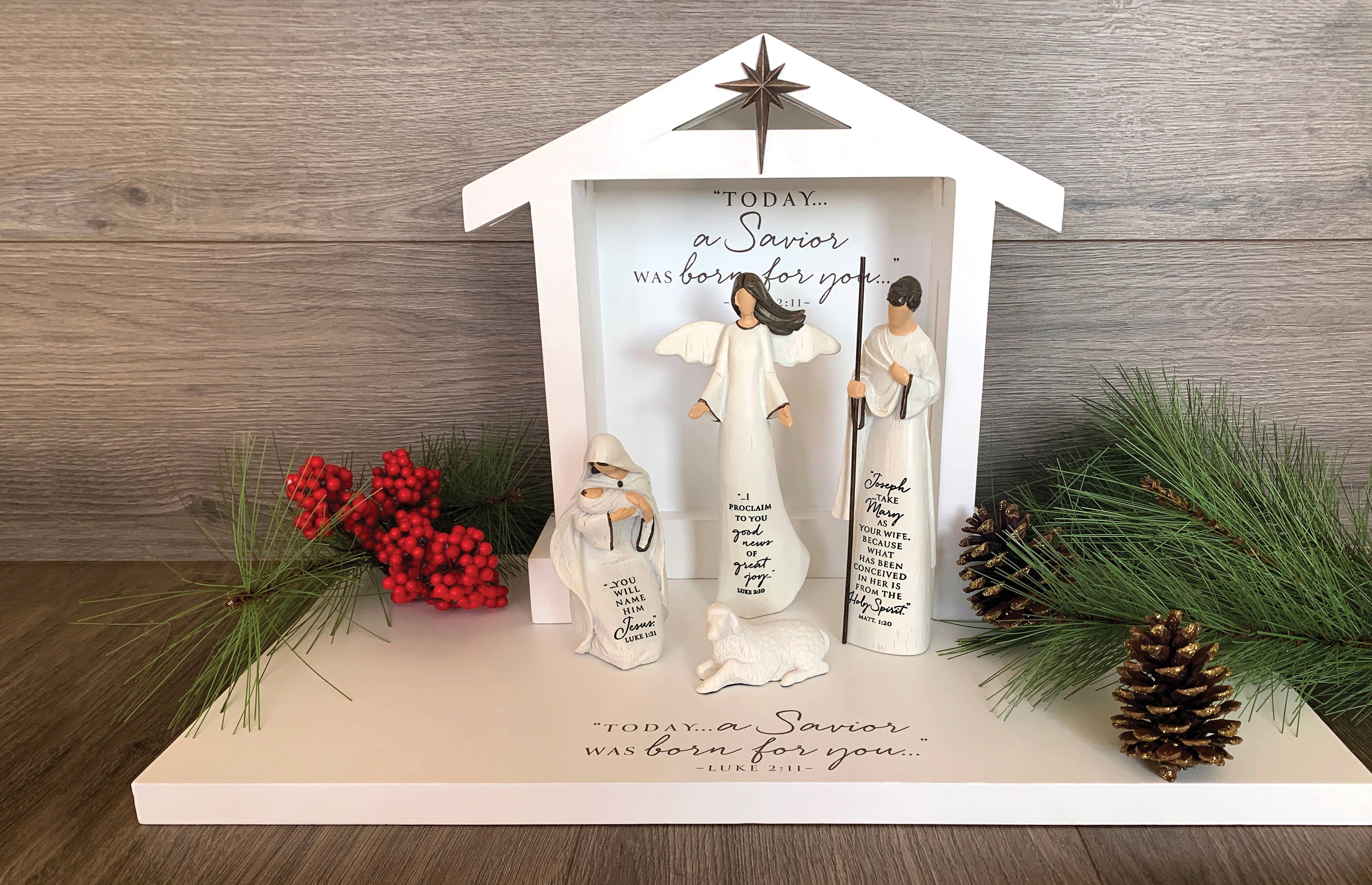 Cottage Garden - Vendita all'ingrosso Decorazione per presepe - 🎄 È nato il Salvatore della Natività LCP Sacra Famiglia 4Pc1