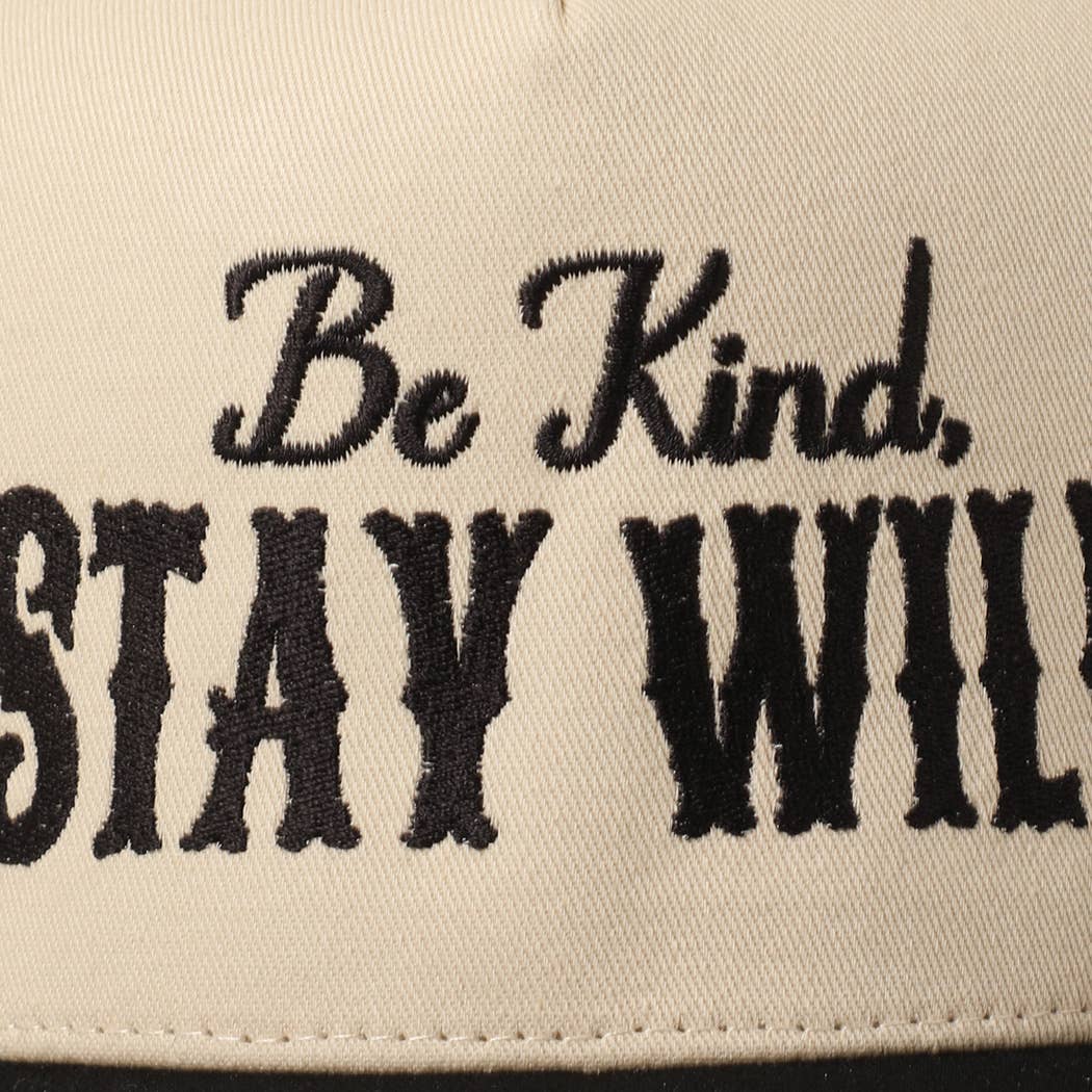 Fashion City - Wholesale Trucker Hat - Unisex - Be Kind Stay Wild Lettering Embroidery Trucker Hat1