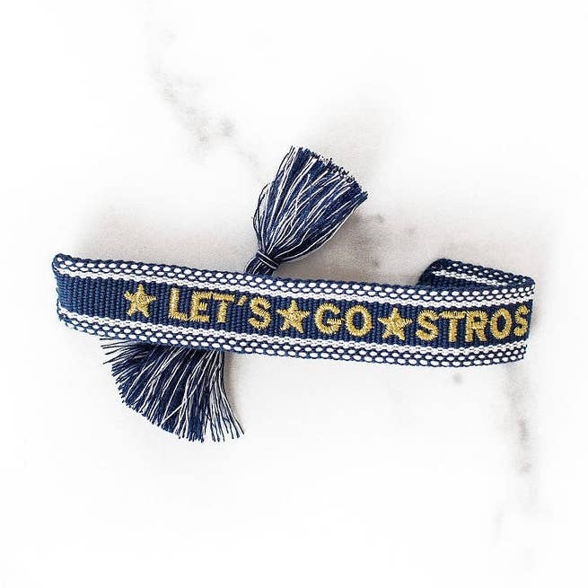 Let's Go Stros Embroidered Tassel Bracelet for wholesale by Golden Thread