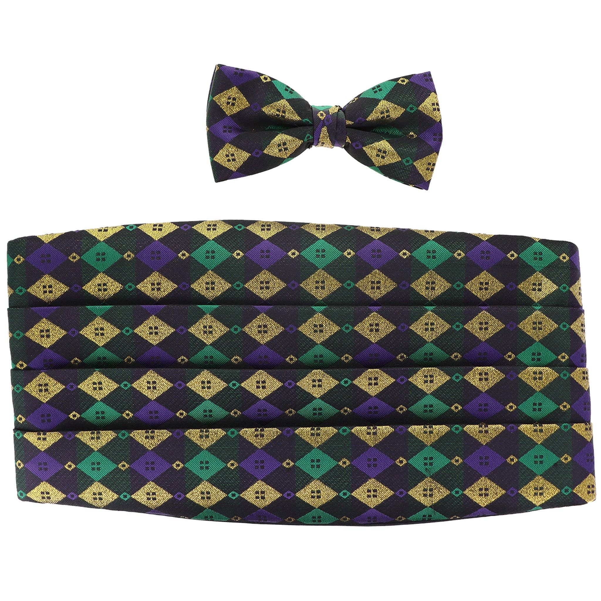 Dubal Brothers - Wholesale Bow Tie - Men's - Vittorio Farina Mardi Gras Cummerbund and Bow Tie Set by Classy Cufflinks3