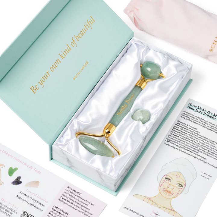 Scilla Rose - Wholesale Face/Beauty Roller - Jade Face Roller - Beautifying Facial Massage Tool
