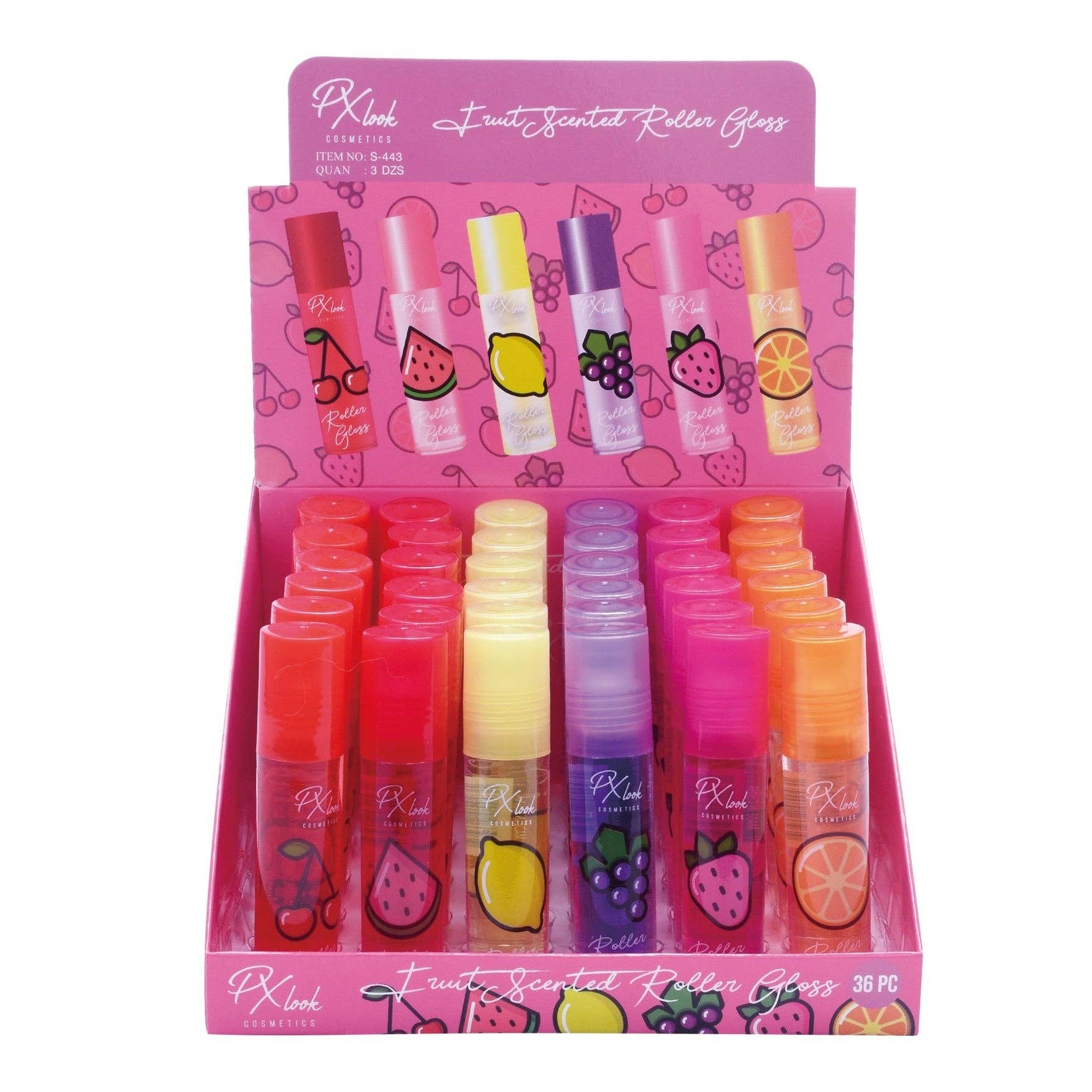 Efon International Corp. – Großhandel Lipgloss – Roller Gloss - 6 Fruchtgeschmack Hochglanz Glatter Lipgloss15