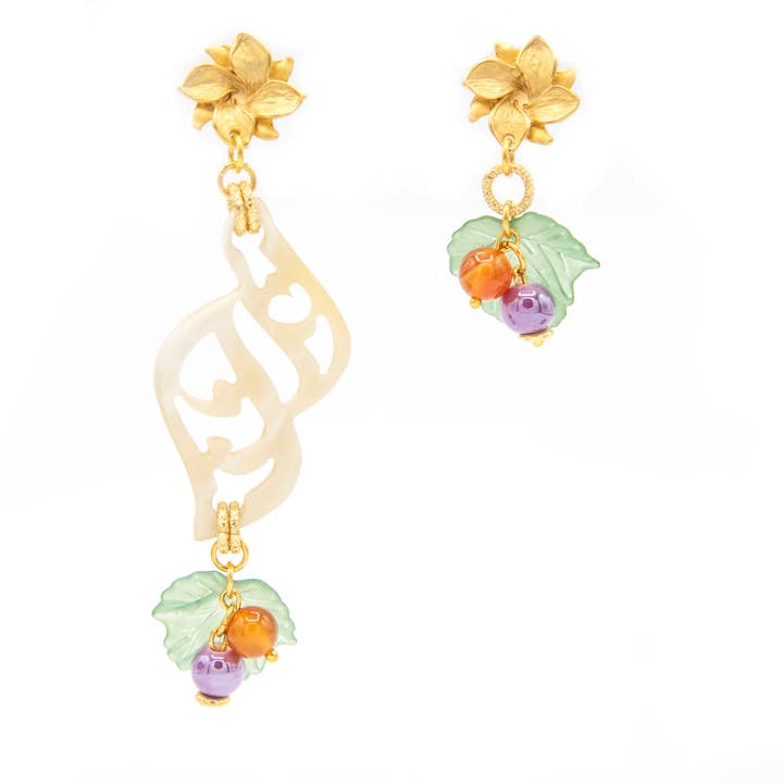 PROVENCE asymmetriske ørestikker med blomstermotiv for engroshandel hos Laura Mariotti - luxury collection