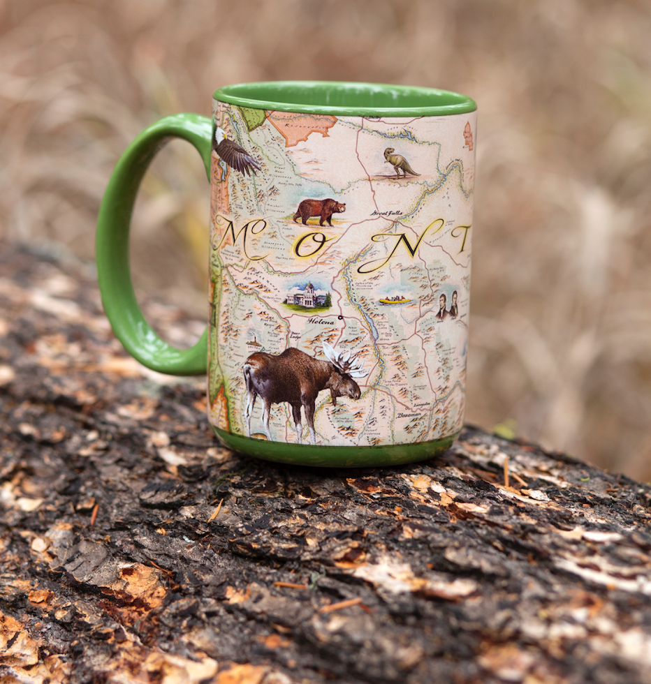 XPLORER MAPS – Engroshandel Kaffekrus – Montana State Map Krus – 16 oz Keramik | Xplorer Maps Kunstværk1