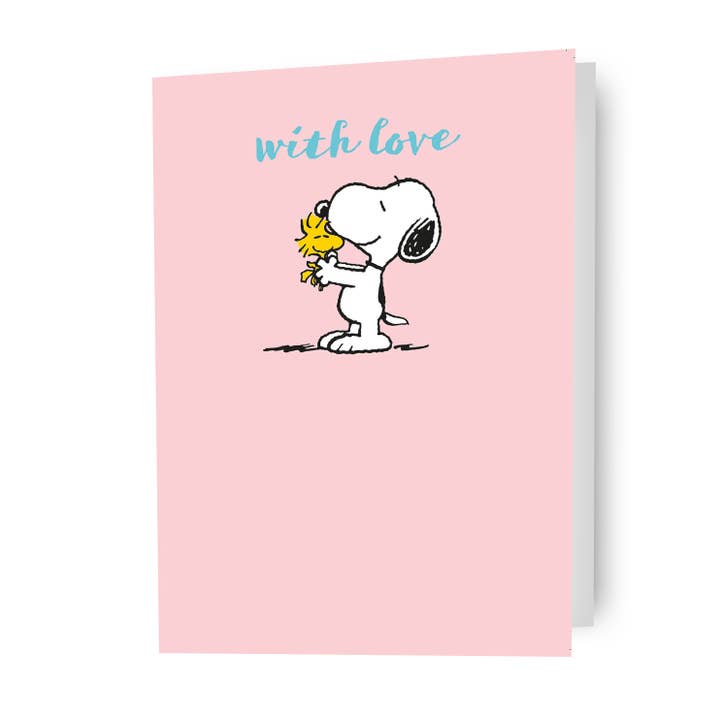 Peanuts Snoopy 'With Love' Blank Card for wholesale by Danilo Promotions Ltd