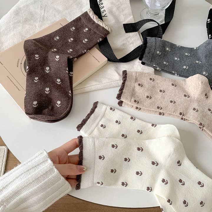 Funkyrel® Atzbranding Limited - Wholesale Socks - Women's - Rufia - Floral Lace Trim Socks