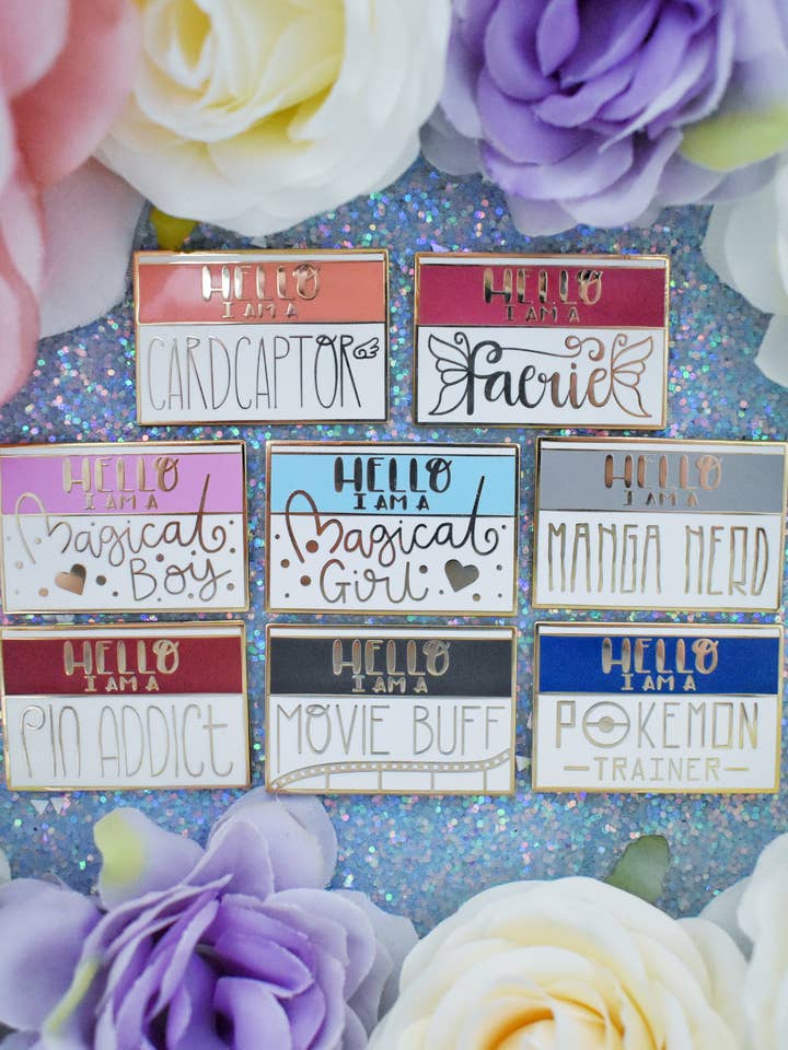 HELLO I AM A...Enamel Pin *SERIES 2* for wholesale by Felfira Moon Designs