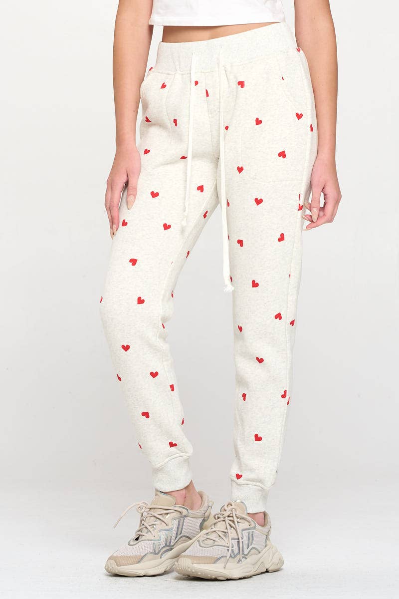 SM WARDROBE - Wholesale Lounge Sweatpants/Joggers - Women's - Heart All Over Print Sweatpant3