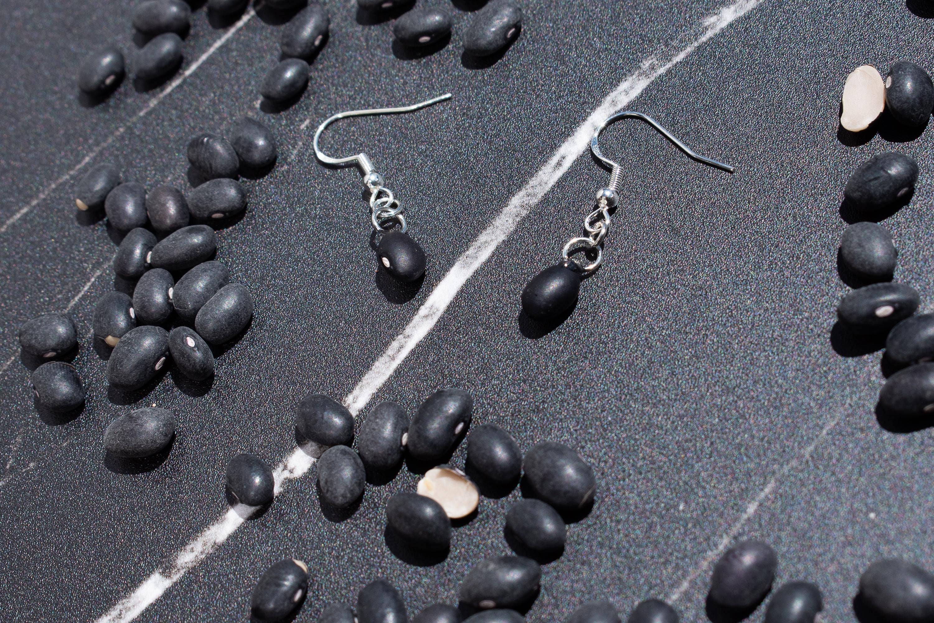 Shutterhaus - Wholesale Dangle Earrings - Organic Dried Black Bean Hypoallergenic Earrings #23
