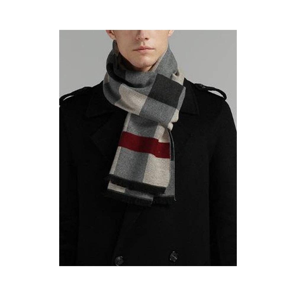 GRAY Keep Warm In Autumn Winter  Men's Scarf for wholesale on Faire2
