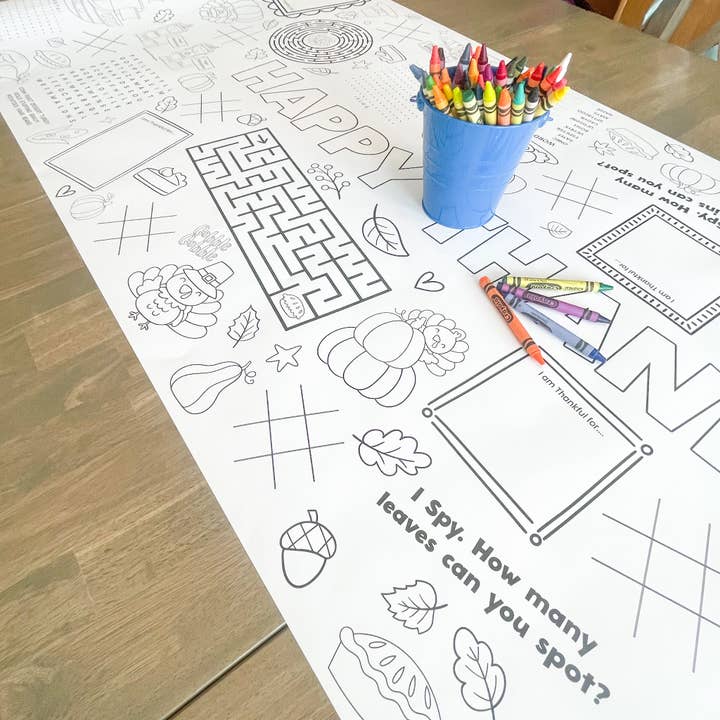 Party in a pinch - Wholesale Coloring Tablecloth - Kids & Baby - Thanksgiving Activity Coloring Table Runner| Thanksgiving5