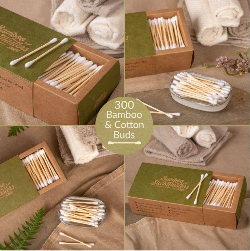 bamboo stick masters – wholesale Cotton bud/Q-tip – Biodegradable Eco Friendly Bamboo Cotton Buds – 300 Per Pack2