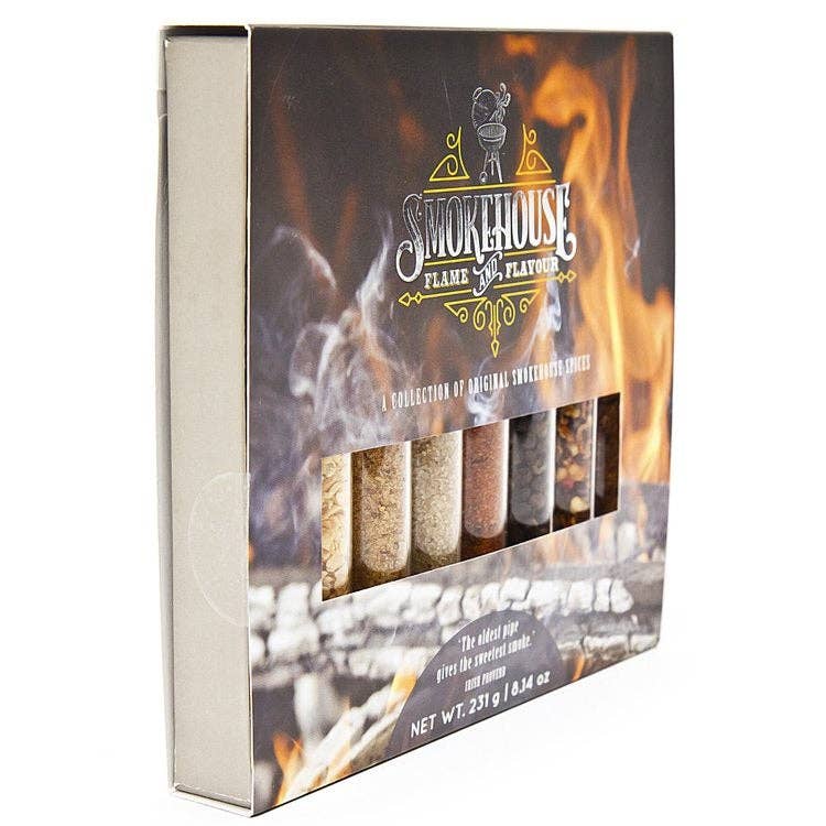 The African Home Goods - Vendita all'ingrosso Mix di spezie - Smokehouse Flame and Flavour, set di 8 esclusive confezioni per la selezione di spezie affumicate, insolite idee regalo per la cucina, per buongustai, goditi Smokey Sunday Roast Spice4