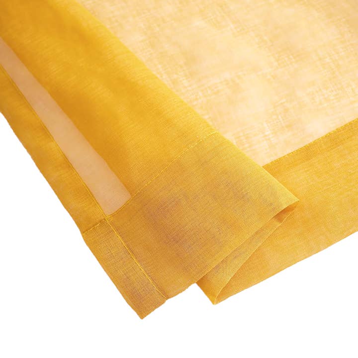 home mart goods - Wholesale Curtain - Yellow Sheer Window Rod Pocket Curtain Set 90" Inches2