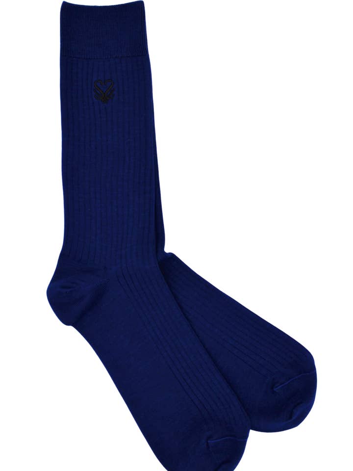 RoyalBlue Ribbed Bamboo Socks - The Duke Luxury Collection for wholesale by Sock Geeks