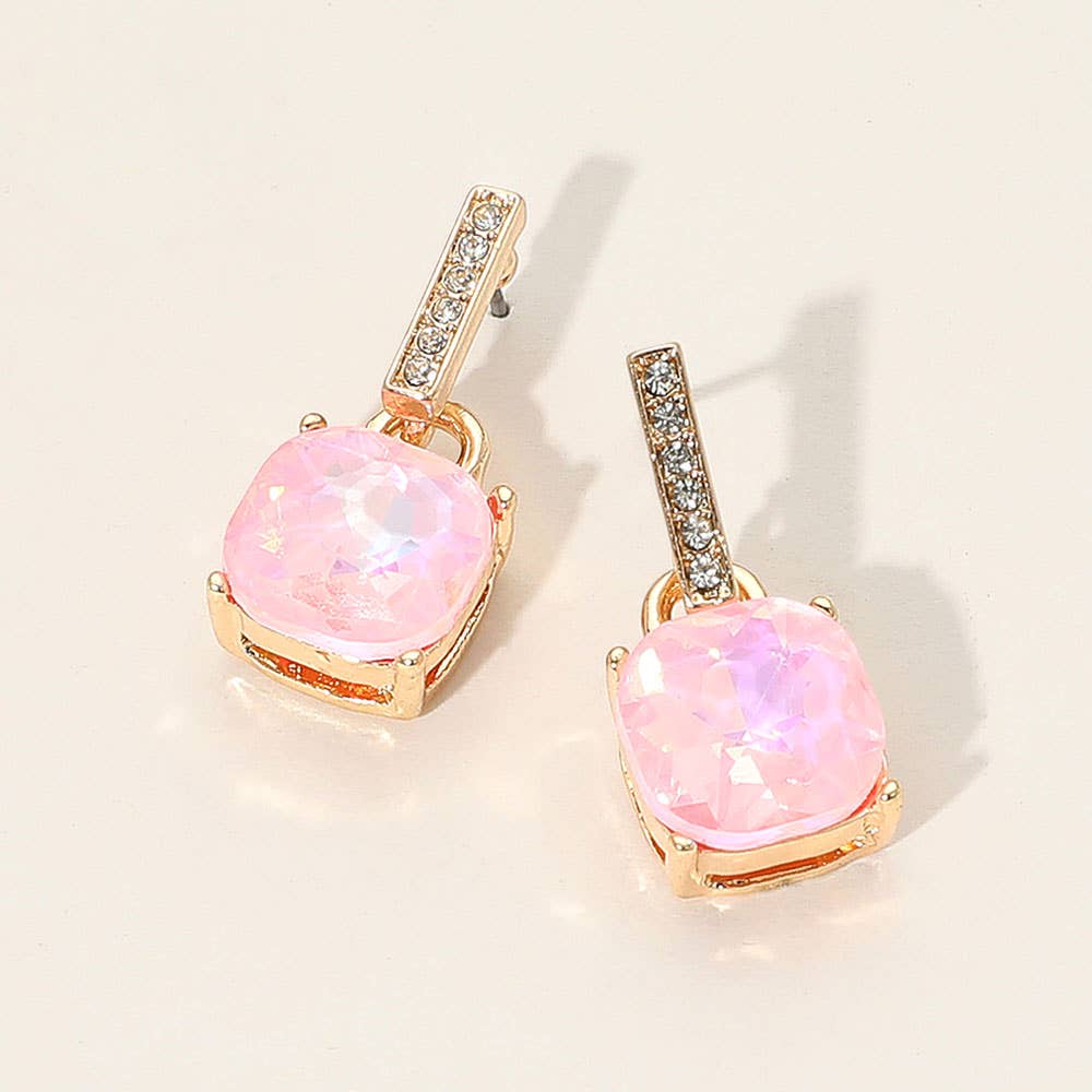 Sensibling Corp. - Wholesale Dangle Earrings - Cushion Square Stone Dangle Evening Earrings6