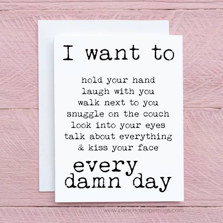 Carte Relationship Card Carte d'anniversaire Carte de relation longue distance Carte Ldr Carte Je t'aime Carte manquante Carte de Déploiement Carte de fiancé pour la vente par Personal Paper Hugs