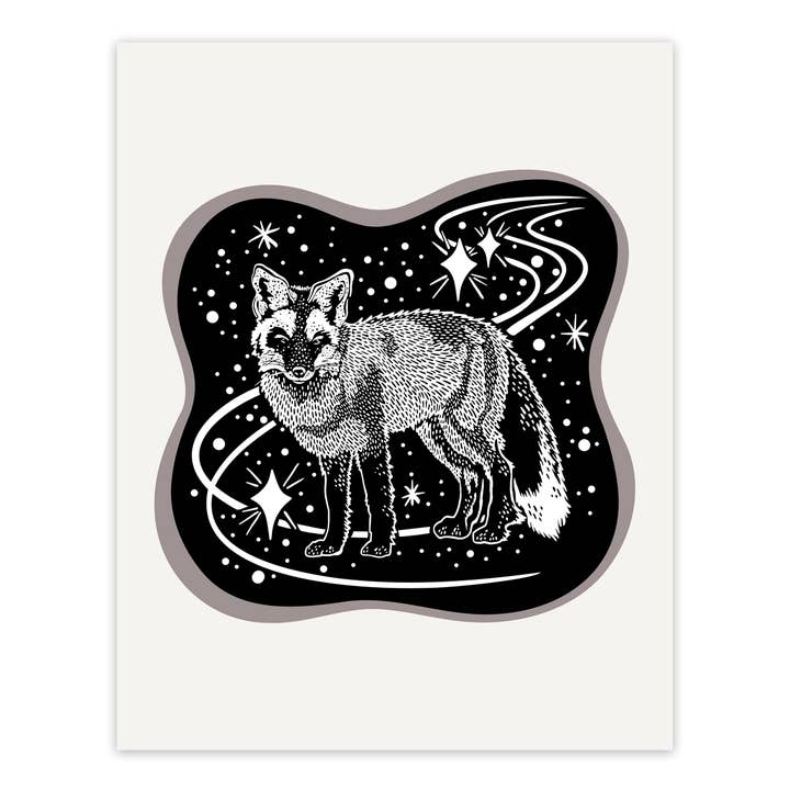 Starfangled Press - Wholesale Art Print - Cosmic Fox Screenprint