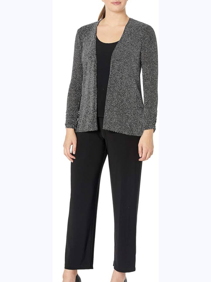 BLACK SILVER Jessica Howard Metallic 3-Piece Pants Set PETITE for wholesale on Faire0